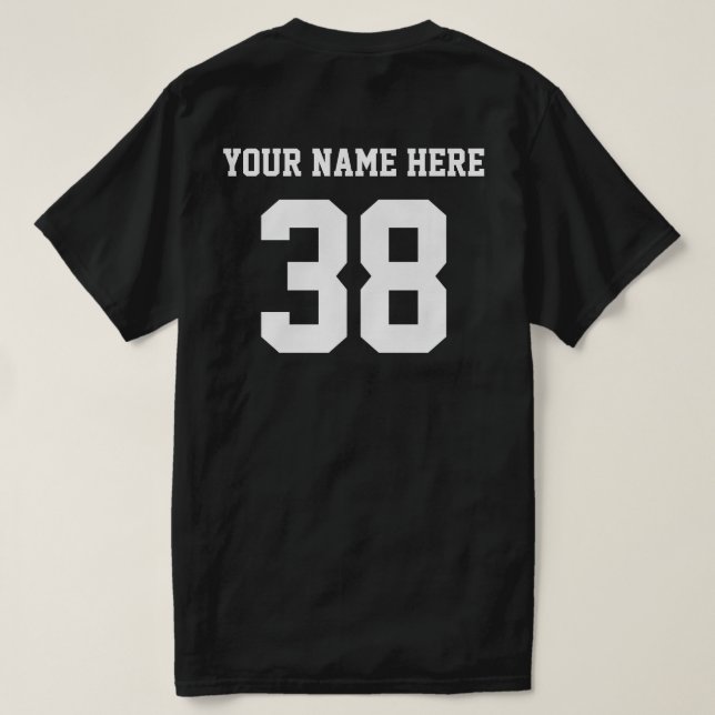 Camiseta Branco de Números e Nomes Personalizados (Verso do Design)