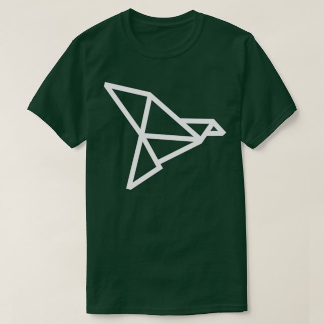 Camiseta branco de origami (Frente do Design)