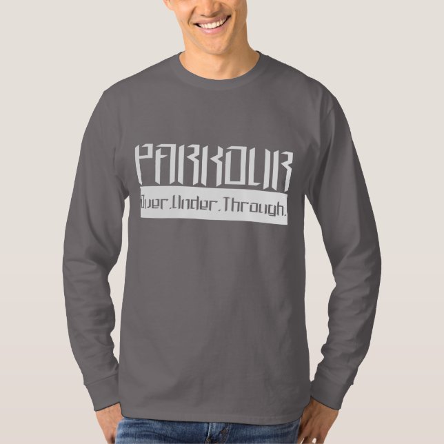 Camiseta Branco de Parkour O.U.T (Frente)