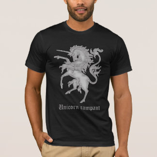 Camiseta Branco desenfreado do unicórnio medieval da