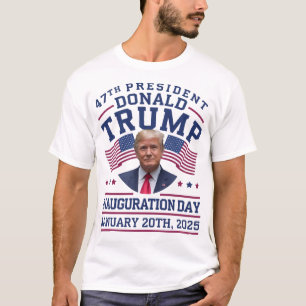 Camiseta Branco do Dia da Inauguração do Presidente Donald