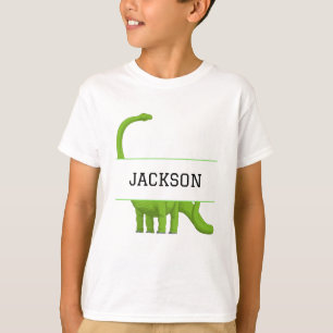 Camiseta Branco do Dinossauro Personalizado com Nome Cachin