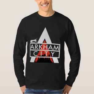 Camiseta Branco do logotipo da cidade Arkham