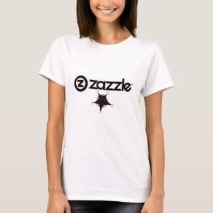 Camiseta Branco do _on de Zazzle_logo, estrela - preto