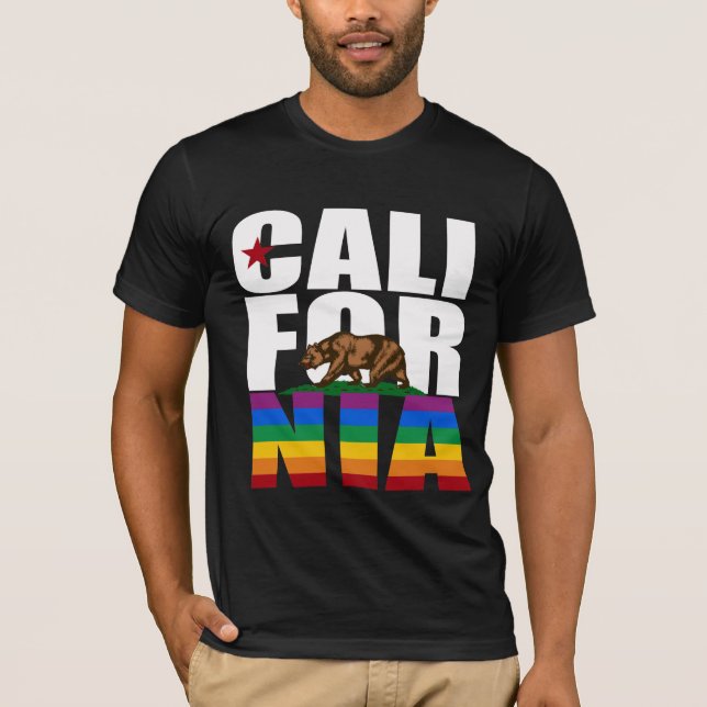 CAMISETA BRANCO DO ORGULHO DE CALIFÓRNIA (Frente)