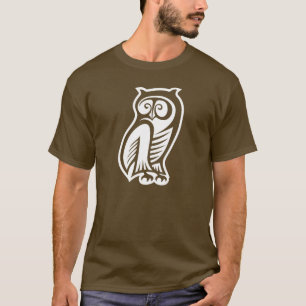 Camiseta Branco do símbolo da coruja