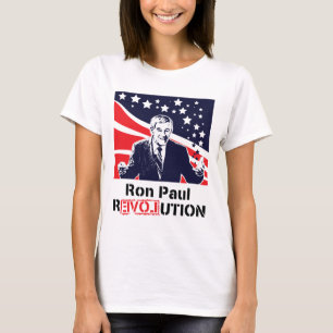 Camiseta Branco do t-shirt da revolução de Ron Paul