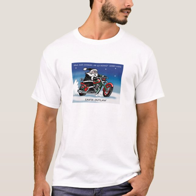 Camiseta Branco do t-shirt de Outlaw© do papai noel (Frente)