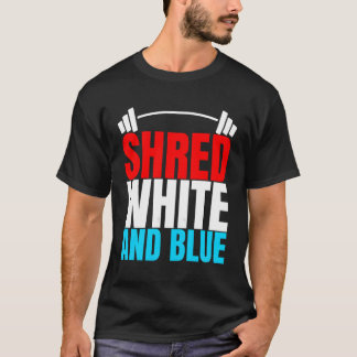 Camiseta Branco E Azul São Exercícios De Elevação De Peso