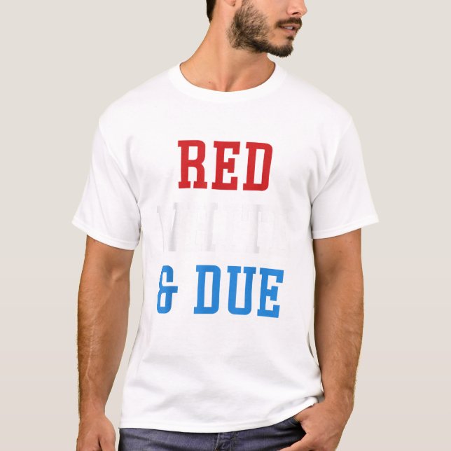 Camiseta Branco e Vencido 4 de Julho EUA (Frente)