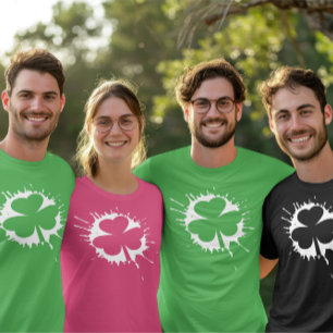Camiseta Branco irlandês do trevo do Dia de São Patrício