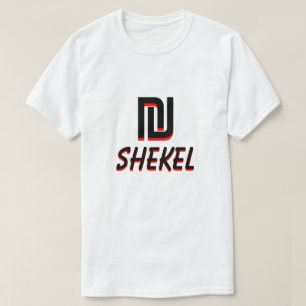 Camiseta branco novo israelita do shekel do שֶׁקֶלח