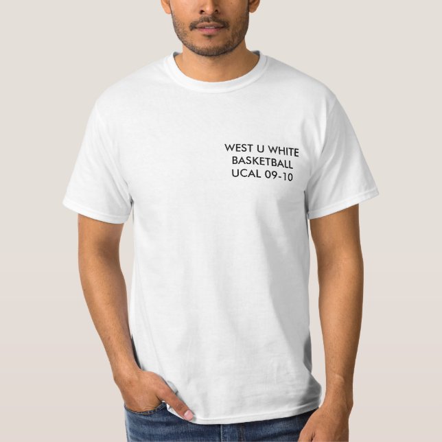Camiseta Branco ocidental de U (Frente)