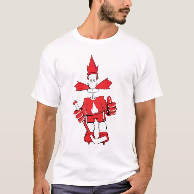 Camiseta Branco orgulhoso do jogador de hóquei de Canadá (Frente)