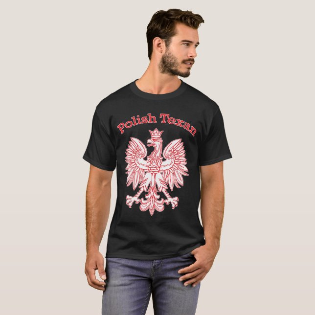 Camiseta Branco polonês Eagle do Texan (Frente Completa)