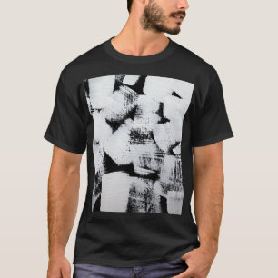 Camiseta Branco preto, canvas pintada por abstrato.