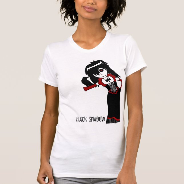 Camiseta Branco preto da sombra (Frente)