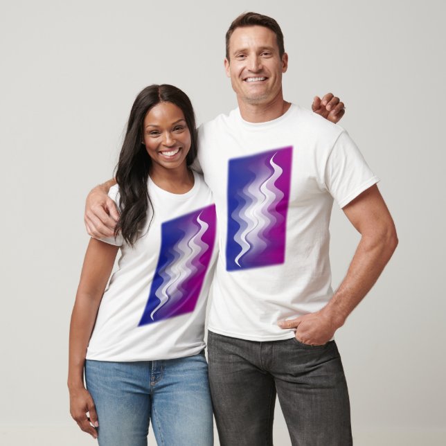 Camiseta Branco púrpura azul (Unissex)