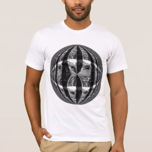 Camiseta Branco redondo do t-shirt do preto do cromo da