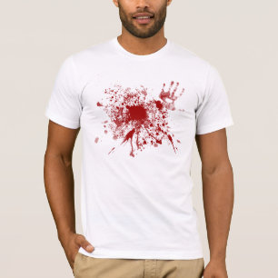 Camiseta Branco sangrento do t-shirt