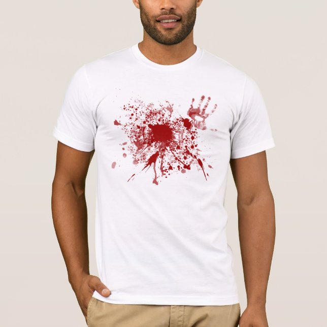 Camiseta Branco sangrento do t-shirt (Frente)