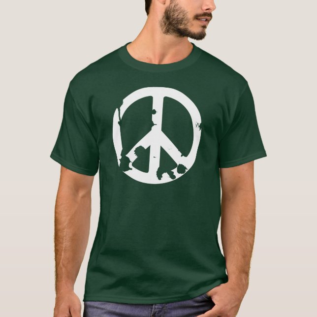 Camiseta Branco sujo do símbolo de paz (Frente)