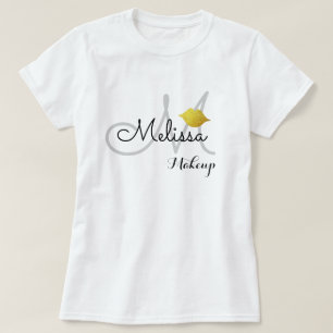 Camiseta branco uniforme do salão de beleza da composiçã