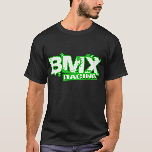 CAMISETA BRANCO VERDE DE COMPETÊNCIA DE BMX (Frente)