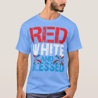 Camiseta Branco Vermelho Abençoado