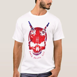 Camiseta Branco vermelho e azul