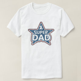 Camiseta Branco vermelho e azul Super Pai