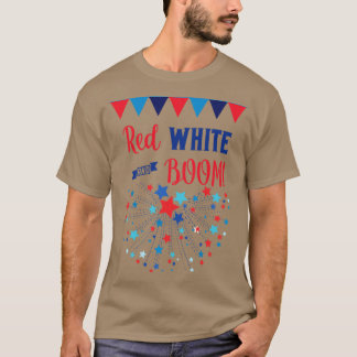 Camiseta Branco vermelho e BOOM