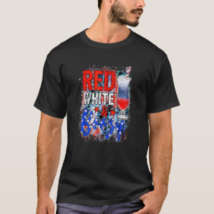 Camiseta Branco Vermelho E Boozy 4 De Julho Usa