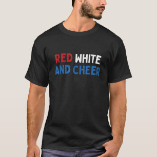 Camiseta Branco Vermelho E Cheque 4 De Julho