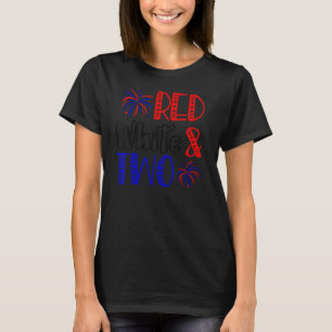 Camiseta Branco Vermelho e dois segundos aniversários 4 de