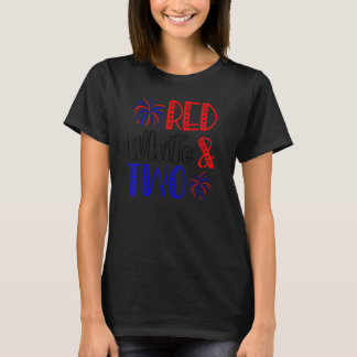 Camiseta Branco Vermelho e dois segundos aniversários 4 de