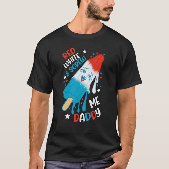 Camiseta Branco Vermelho E Pai Que Me Dane (Frente)