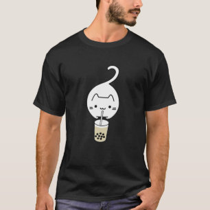Camiseta Brancos Engraçados Bebendo Boba Milk Tea