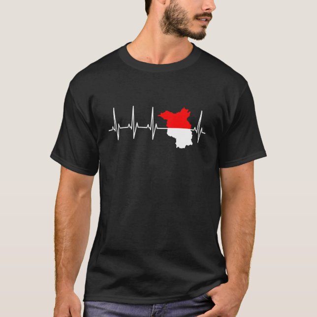 Camiseta Brandeburgo Flag ECG Heartbeat para Brandenburger (Frente)