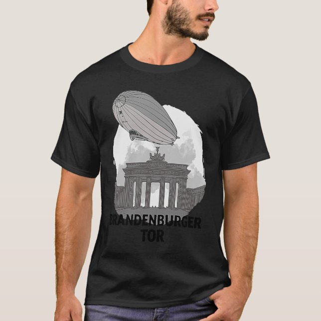 Camiseta Brandenburger Tor Berlin Alemanha Silhouette Outli (Frente)