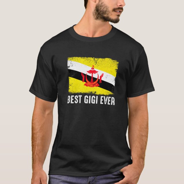 Camiseta Brando com a bandeira de Brunei Melhor Gigi Nunca  (Frente)