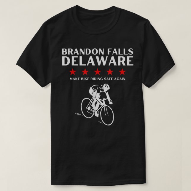 Camiseta Brandon Falls Delaware Funny Joe Biden Bike Crash (Frente do Design)