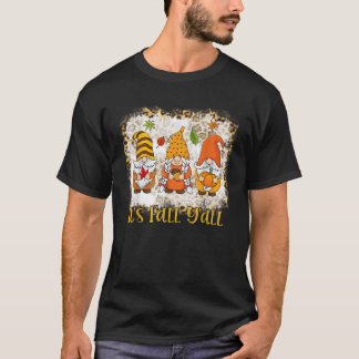 Camiseta Branqueado É Queda Todos os Gnomos Pumpkin Outono