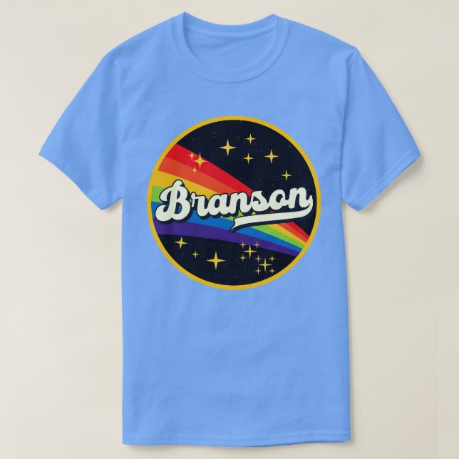 Camiseta Branson Rainbow No Space Vintage Style (Frente do Design)