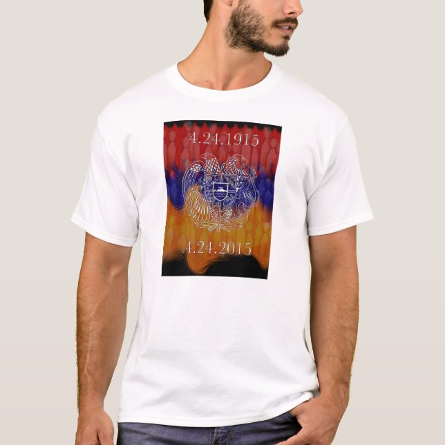 Camiseta Brasão arménia 100 anos de t-shirt mais forte (Frente)