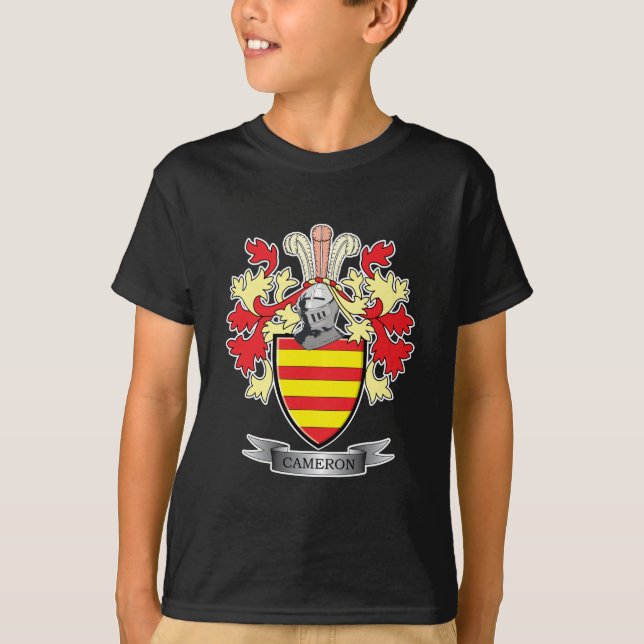 Camiseta Brasão da crista da família de Cameron (Frente)