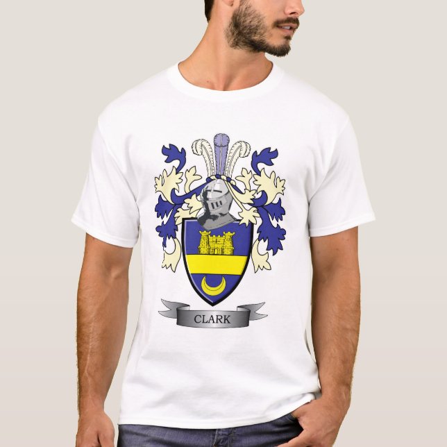 Camiseta Brasão da crista da família de Clark (Frente)