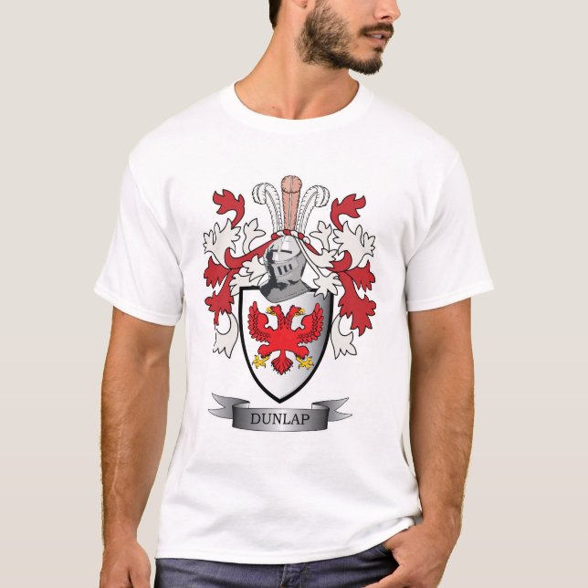 Camiseta Brasão da crista da família de Dunlap (Frente)