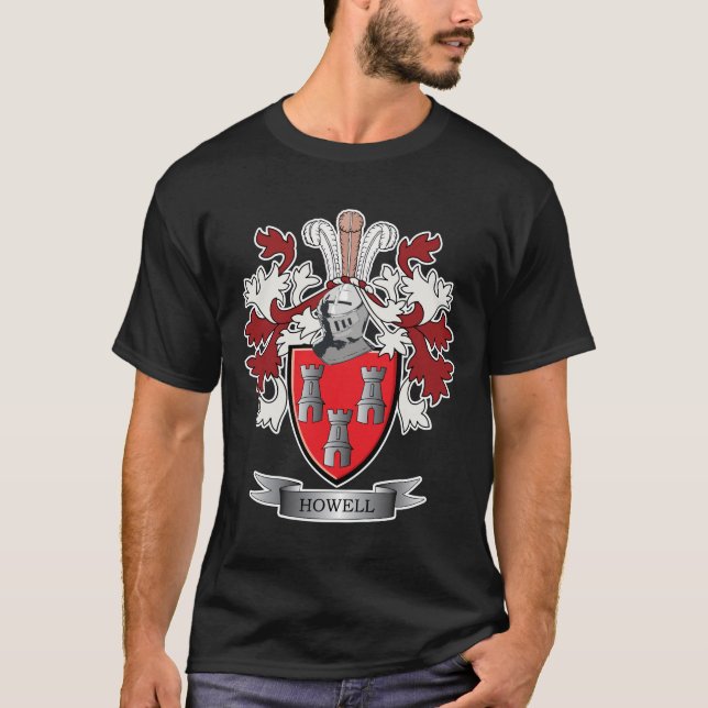 Camiseta Brasão da crista da família de Howell (Frente)