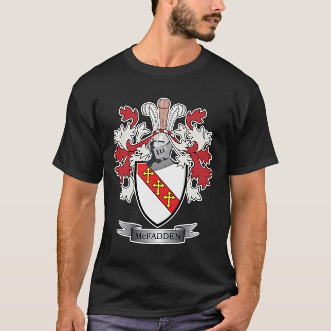 Camiseta Brasão da crista da família de McFadden (Frente)